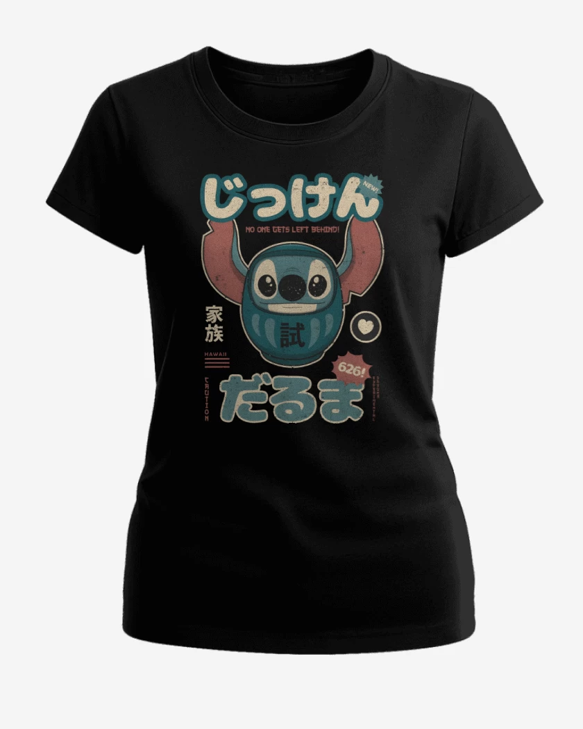 Polera de Mujer Negro de Stich Daruma
