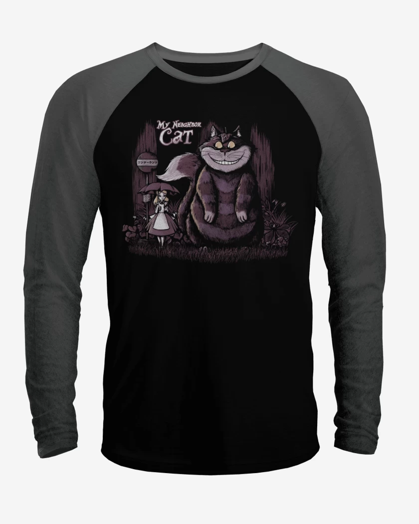 Polera Raglan Negro / Negro Heather de Mi Vecino EL GATO
