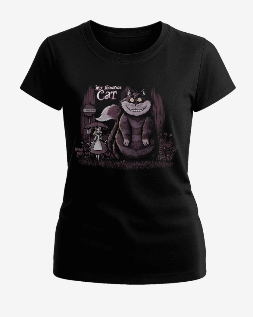 Polera de Mujer Negro de Mi Vecino EL GATO