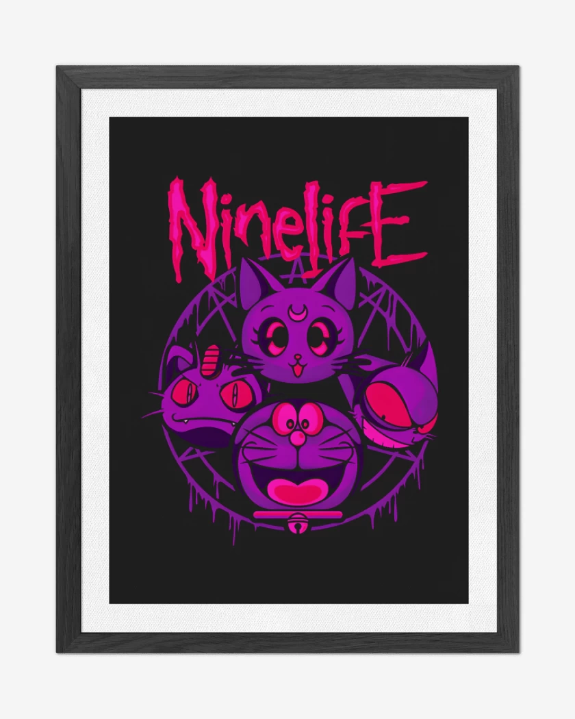 Cuadro decorativo Negro de Nueve Vidas
