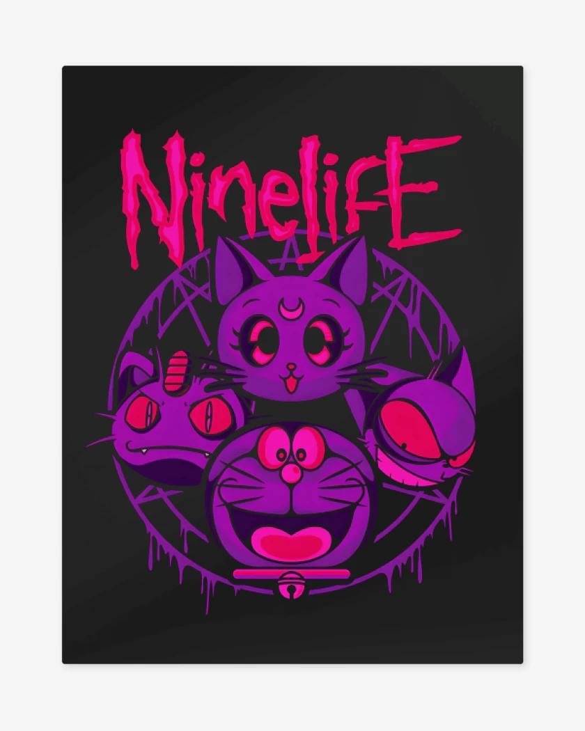 Print metalico Negro de Nueve Vidas