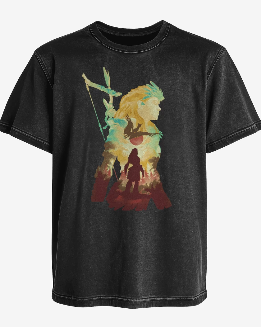 Polera desgastada Negro de Nuevas Aventuras Nuevos Horizontes