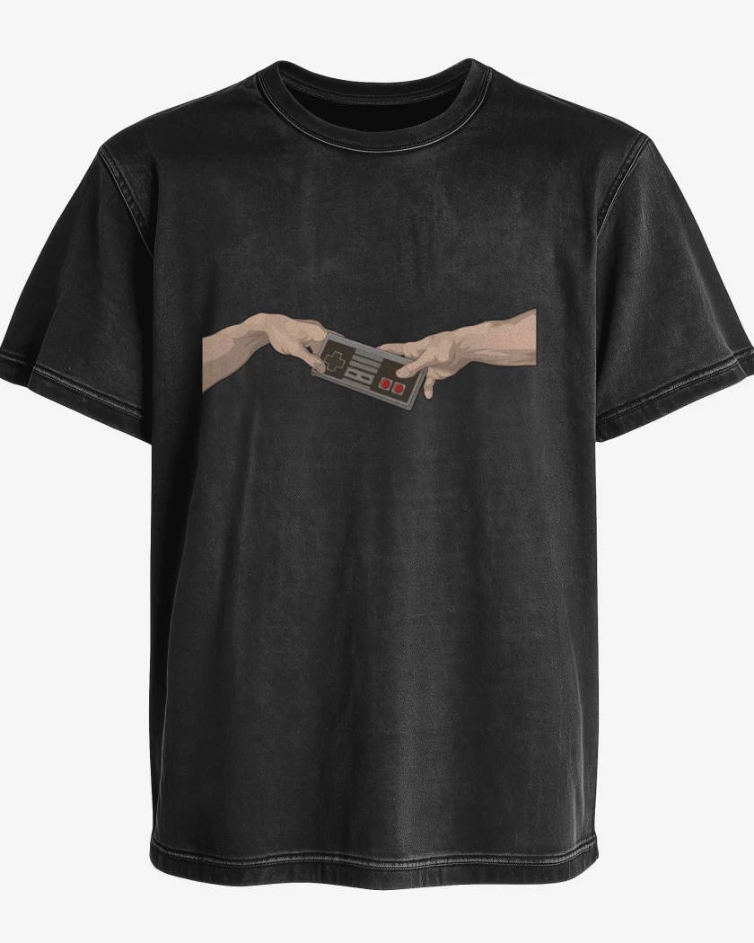 Polera desgastada Negro de Modo Dios
