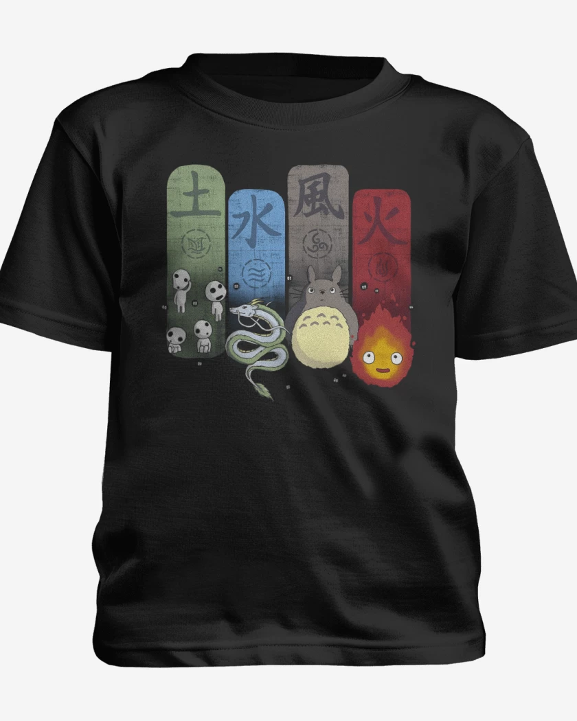 Polera de niño Negro de Ghibli Elements
