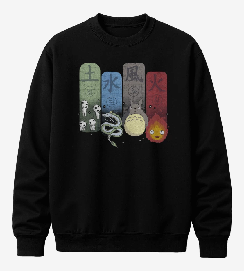 Poleron polo Negro de Ghibli Elements
