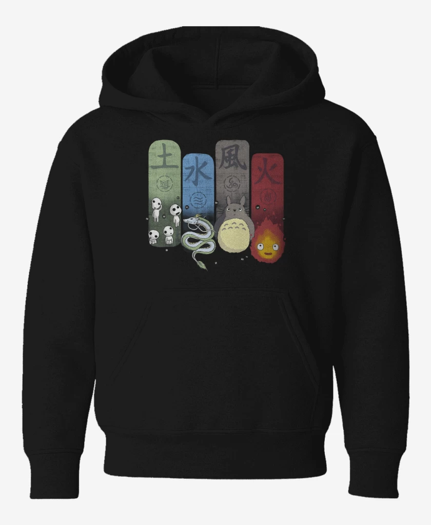 Poleron de niño Negro de Ghibli Elements
