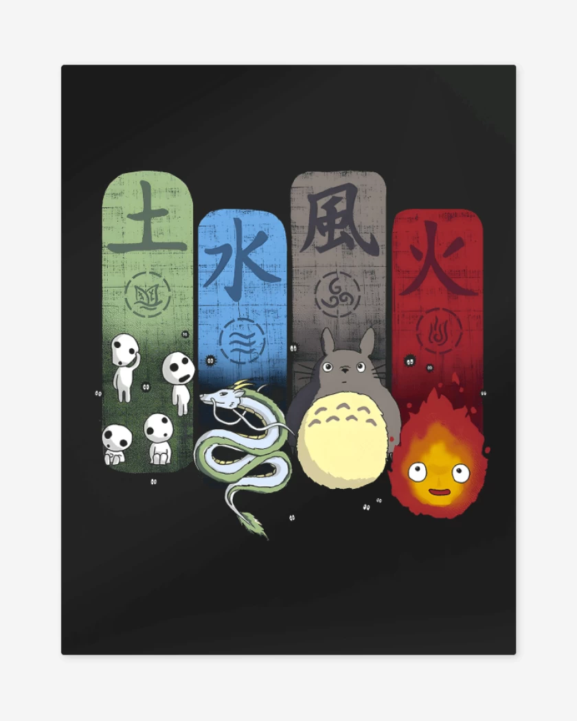 Print metalico Negro de Ghibli Elements