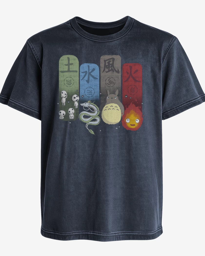 Polera desgastada Azul Marino de Ghibli Elements