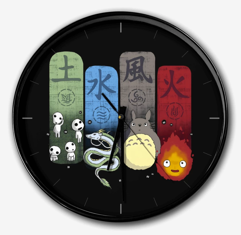 Reloj Negro de Ghibli Elements