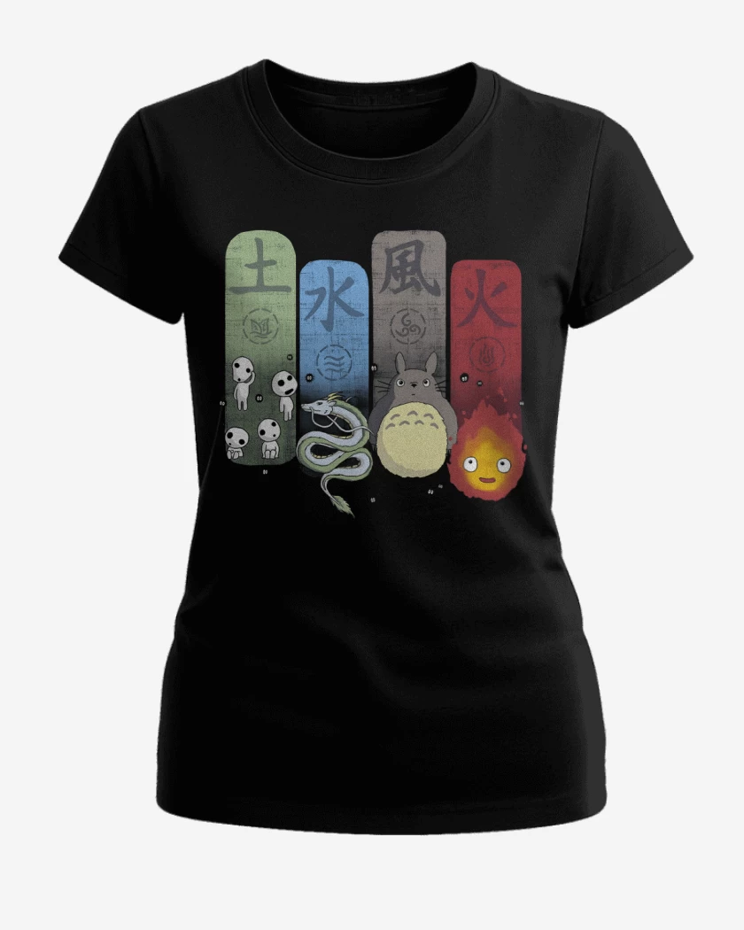 Polera de Mujer Negro de Ghibli Elements