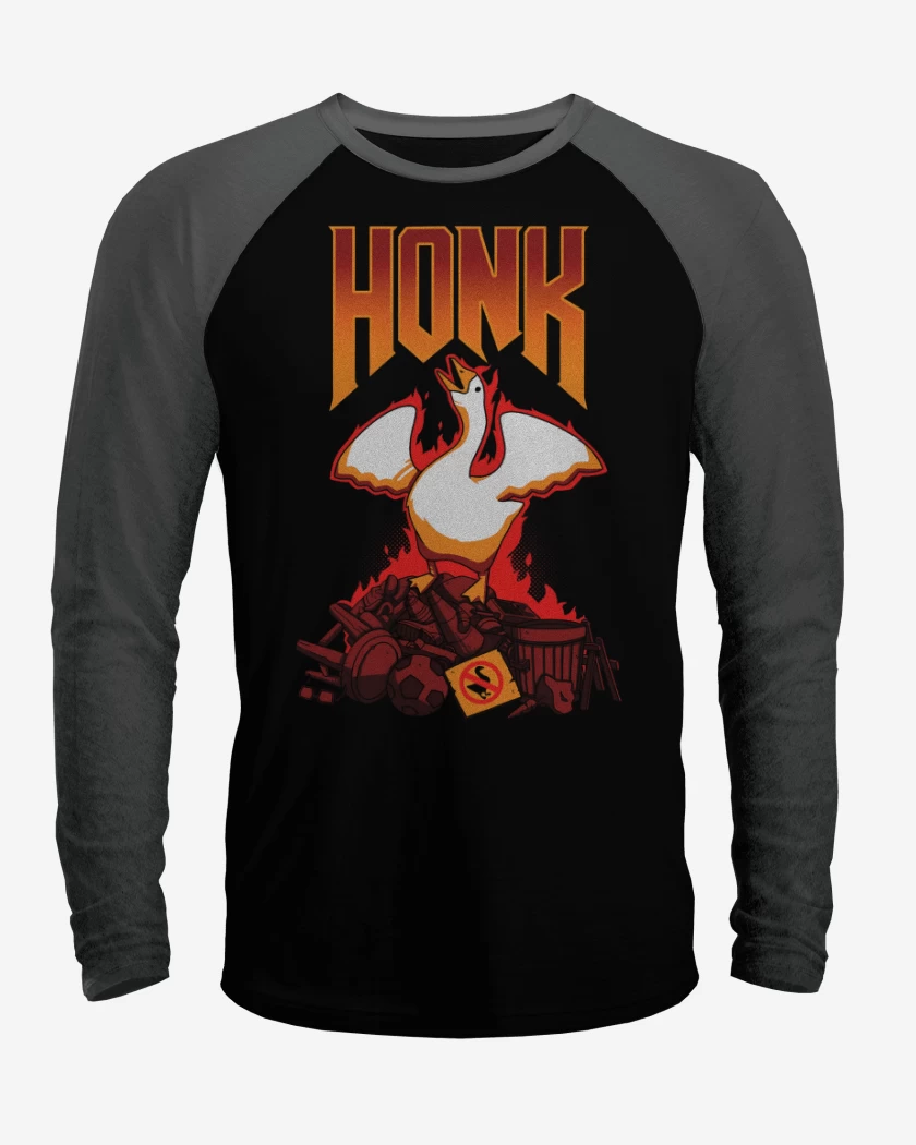 Polera Raglan Negro / Negro Heather de Honk