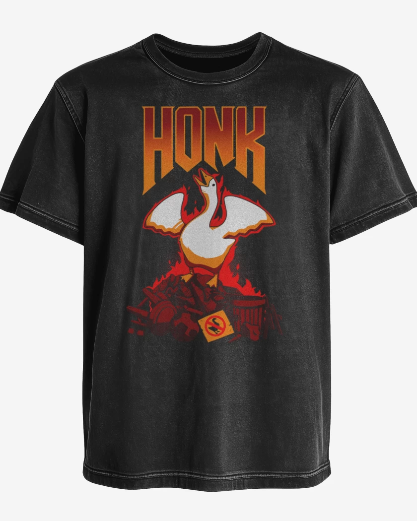 Polera desgastada Negro de Honk