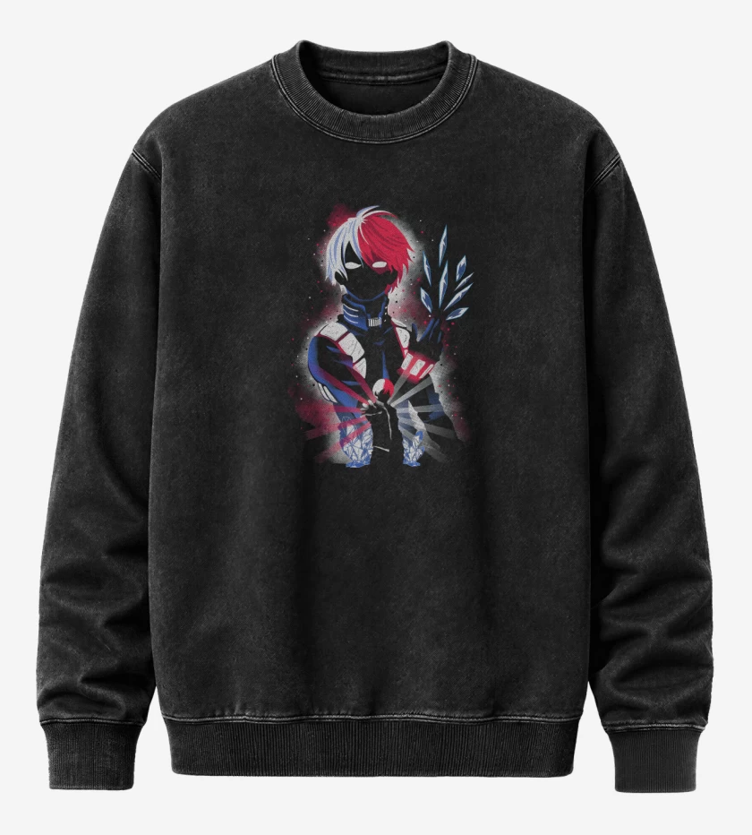 Poleron Polo Acid Wash Negro de Ultra Todoroki