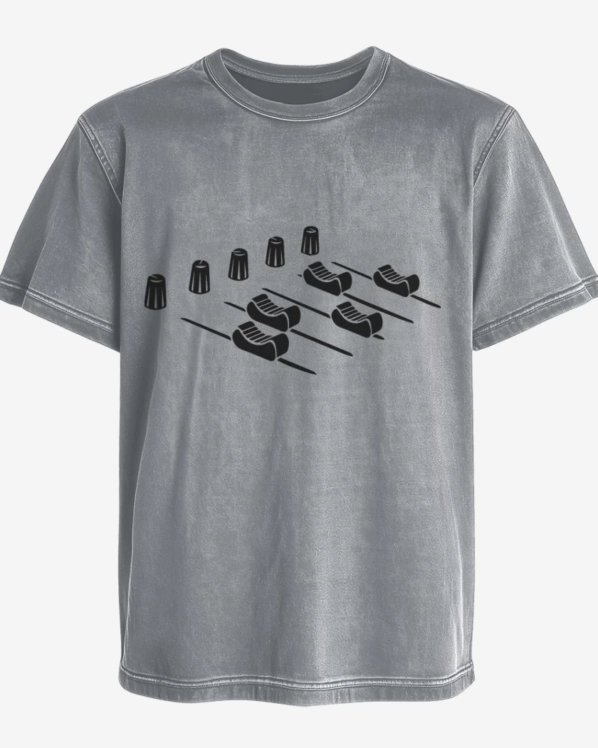 Polera desgastada Gris Melange de M for Music