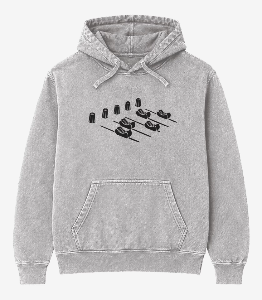 Poleron Canguro Acid Wash Gris Melange de M for Music