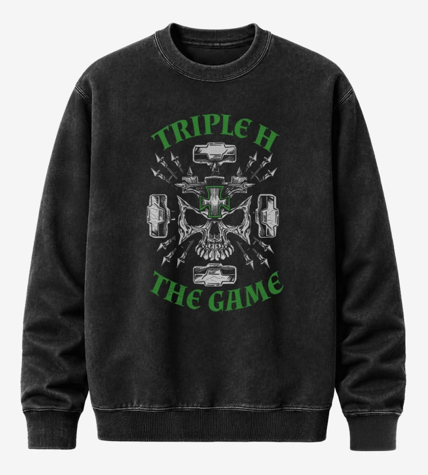 Poleron Polo Acid Wash Negro de Triple H