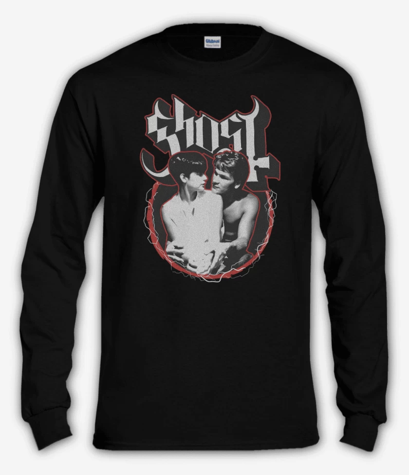 Polera manga larga Negro de Ghost Clásico