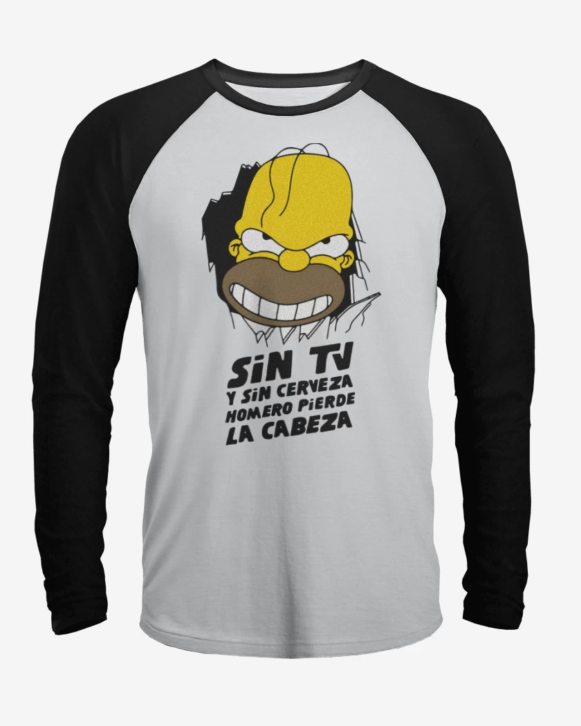 Polera Raglan Homero Pierde la Cabeza