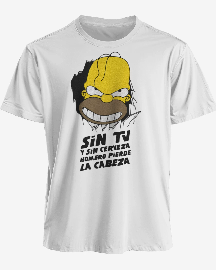 Polera premium Blanco de Homero Pierde la Cabeza