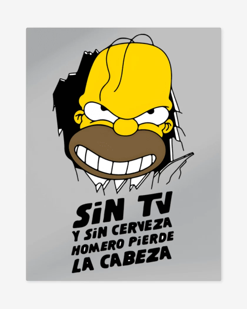 Print metalico Gris Melange de Homero Pierde la Cabeza