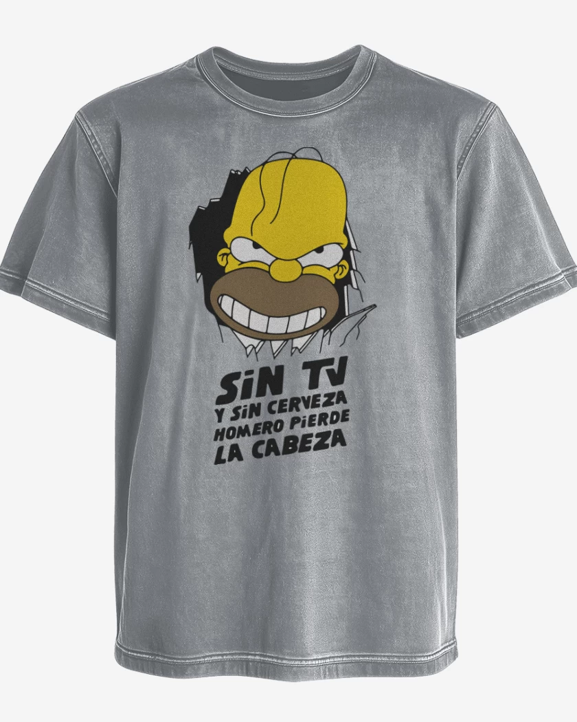 Polera desgastada Homero Pierde la Cabeza