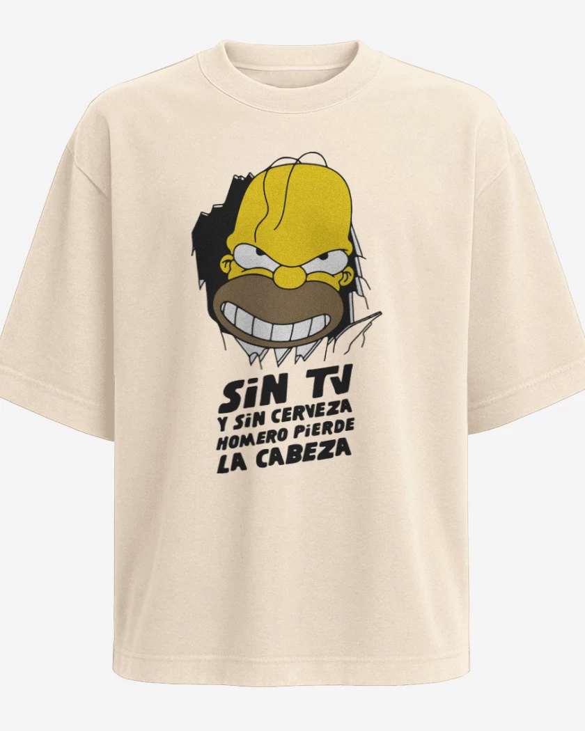 Polera Oversize Homero Pierde la Cabeza