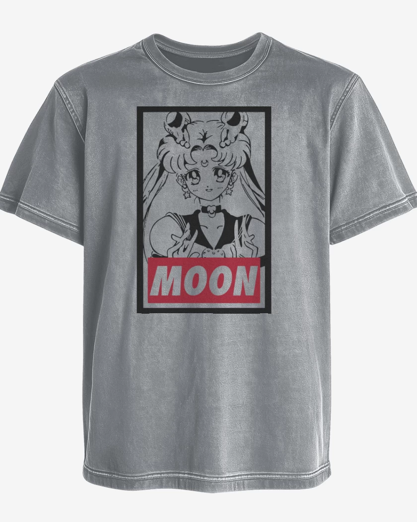 Polera desgastada Gris Melange de Moon