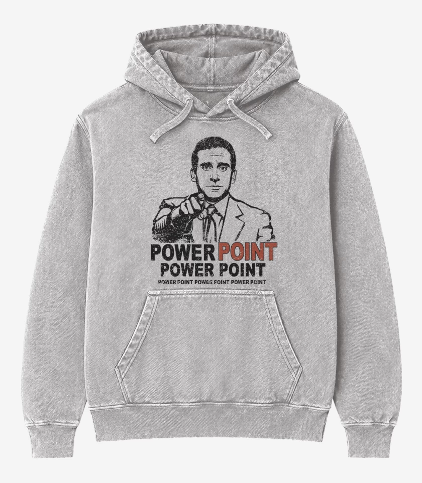 Poleron Canguro Acid Wash Gris Melange de Power Point