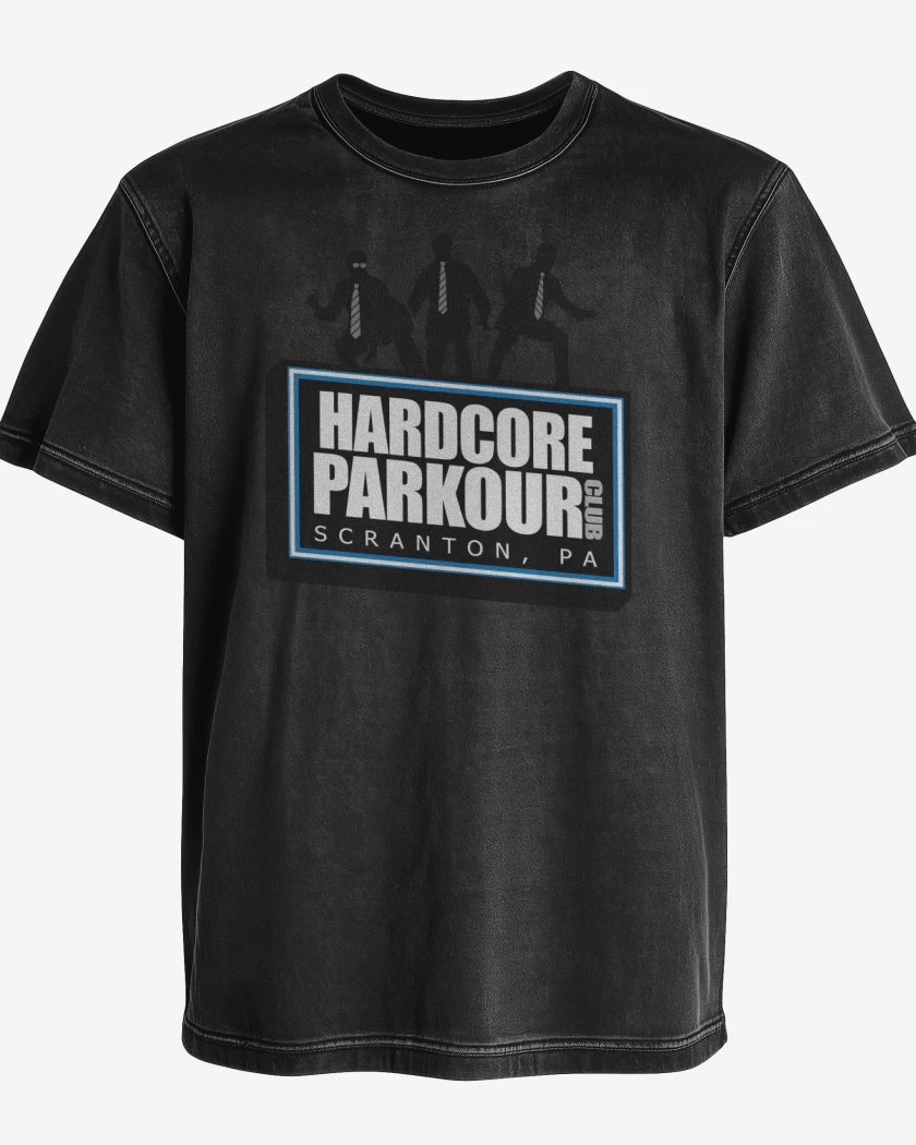 Polera desgastada Negro de Hardcore Parkour