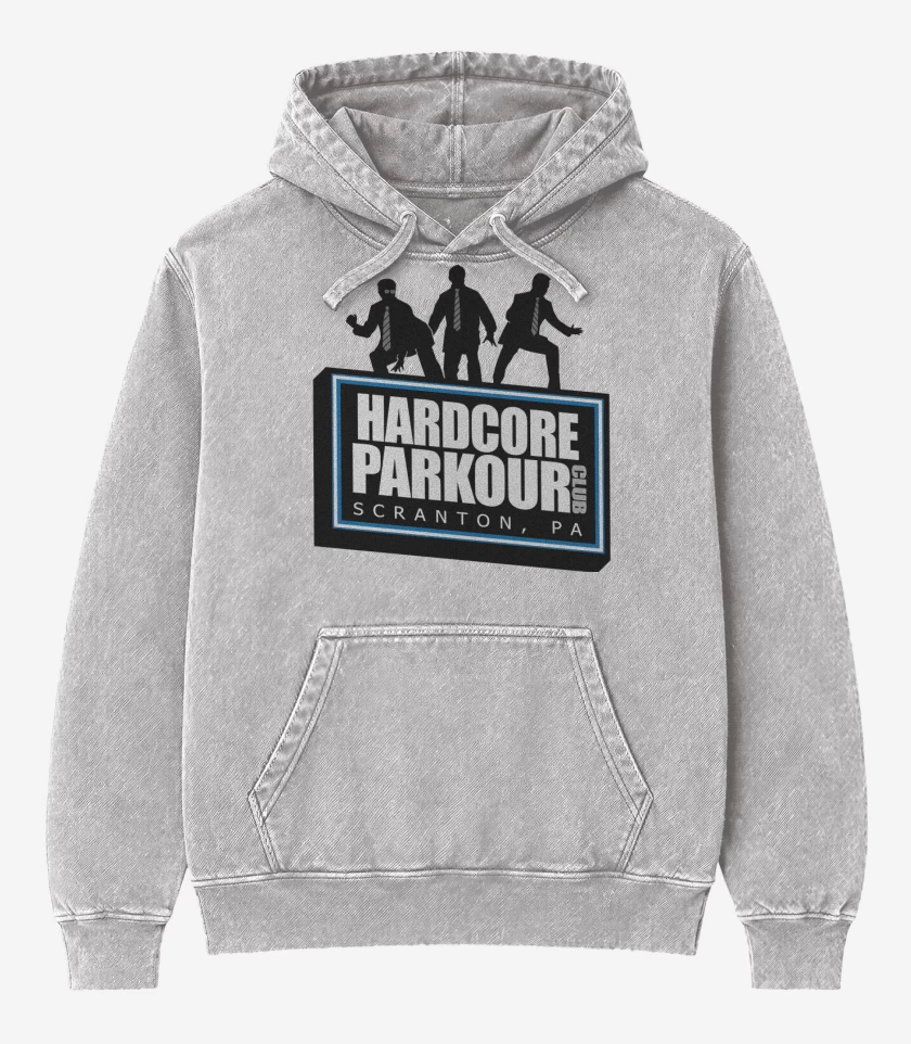 Poleron Canguro Acid Wash Gris Melange de Hardcore Parkour