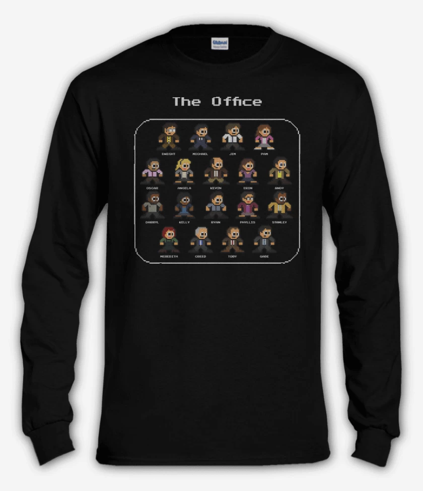 Polera manga larga Negro de The Office 8bits