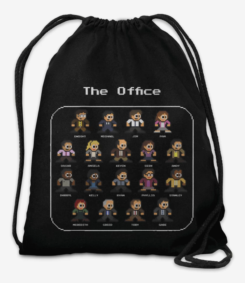 Mochila Negro de The Office 8bits