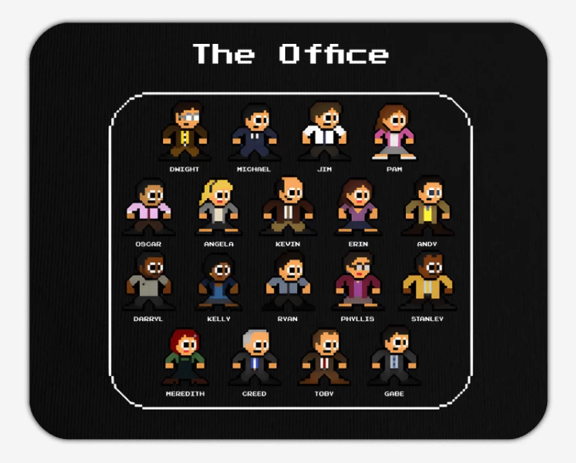 Mousepad Negro de The Office 8bits