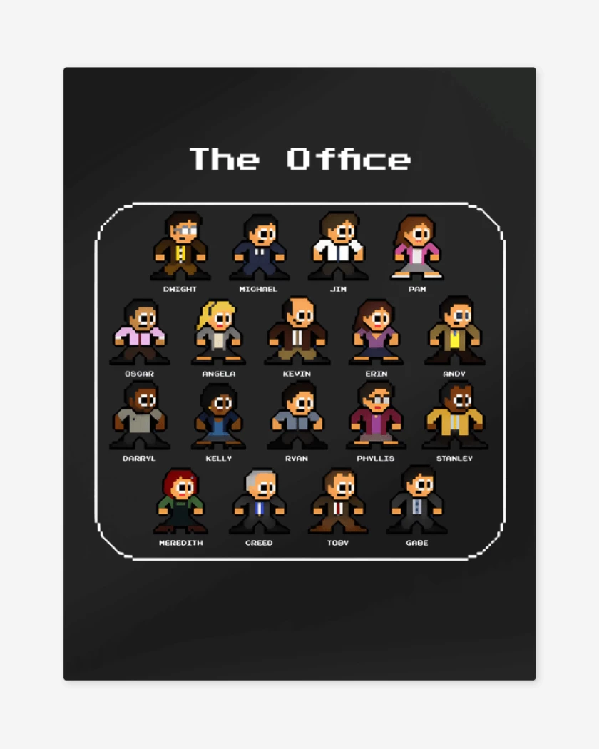 Print metalico Negro de The Office 8bits