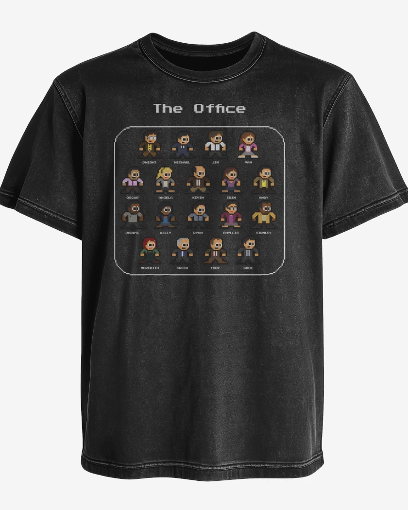Polera desgastada Negro de The Office 8bits