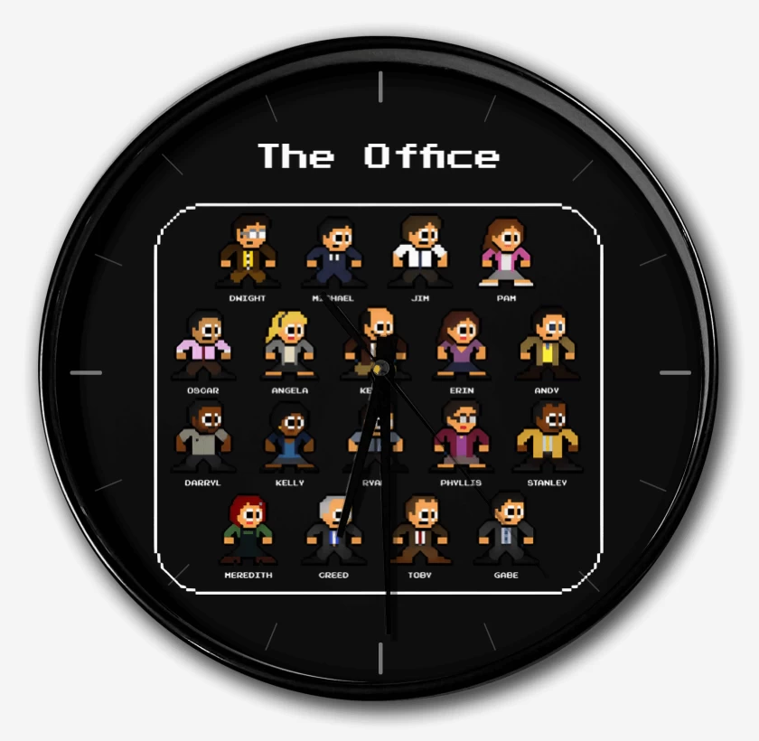 Reloj Negro de The Office 8bits