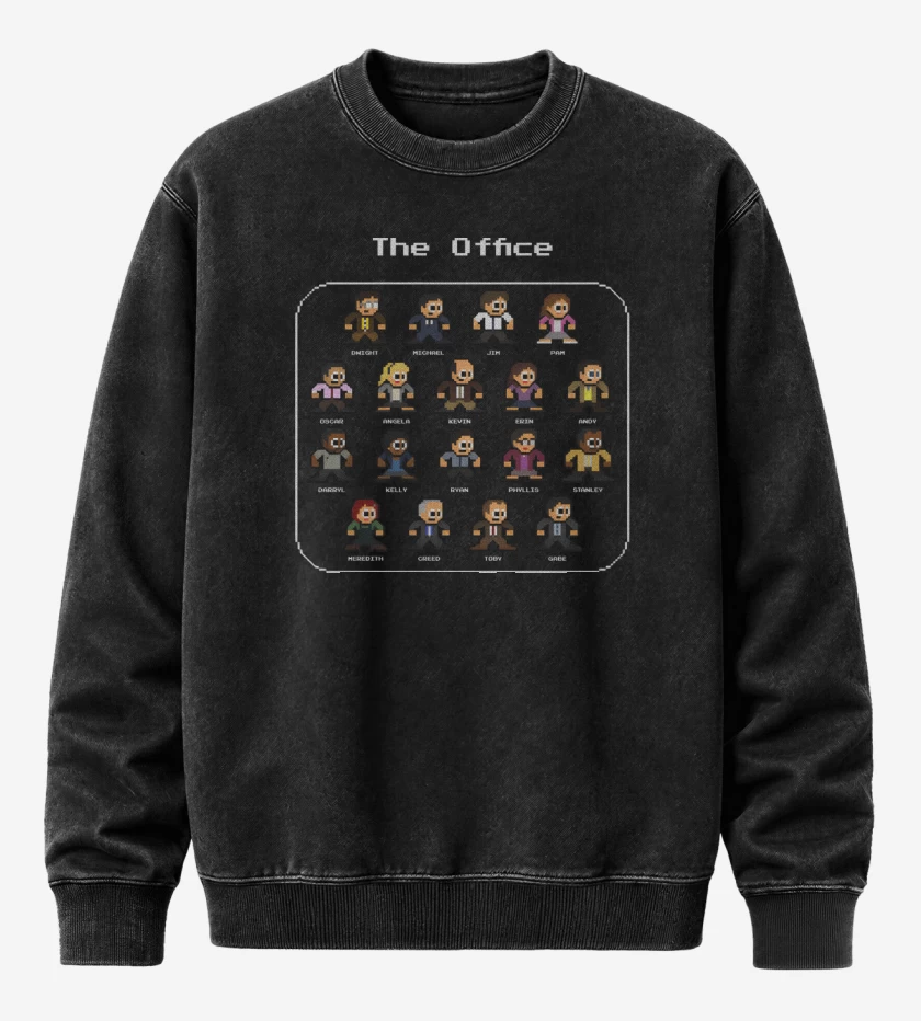 Poleron Polo Acid Wash Negro de The Office 8bits