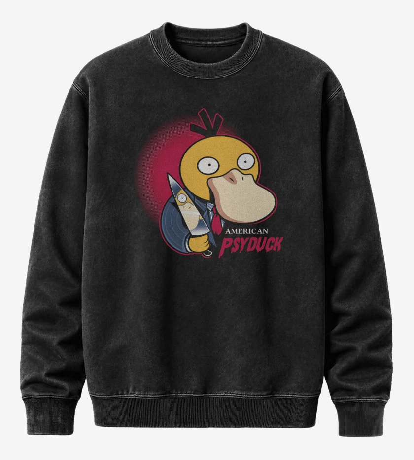 Poleron Polo Acid Wash Negro de American Psyduck