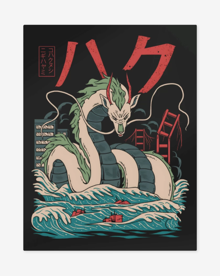 Print metalico Negro de Bestia Haku
