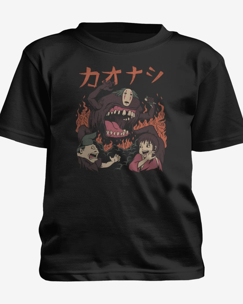 Polera de niño Negro de Monstruo Kaonashi