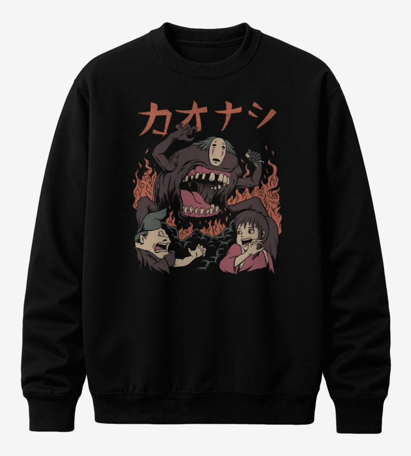 Poleron polo Negro de Monstruo Kaonashi