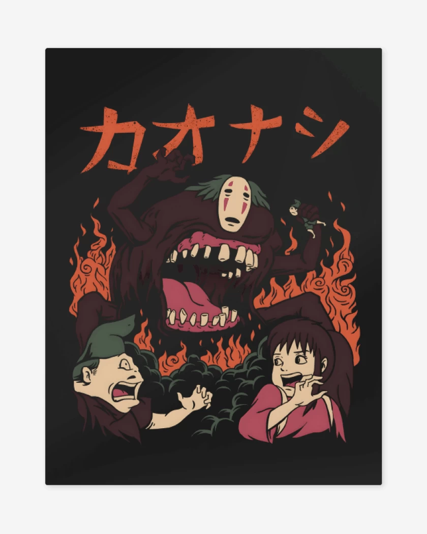Print metalico Negro de Monstruo Kaonashi