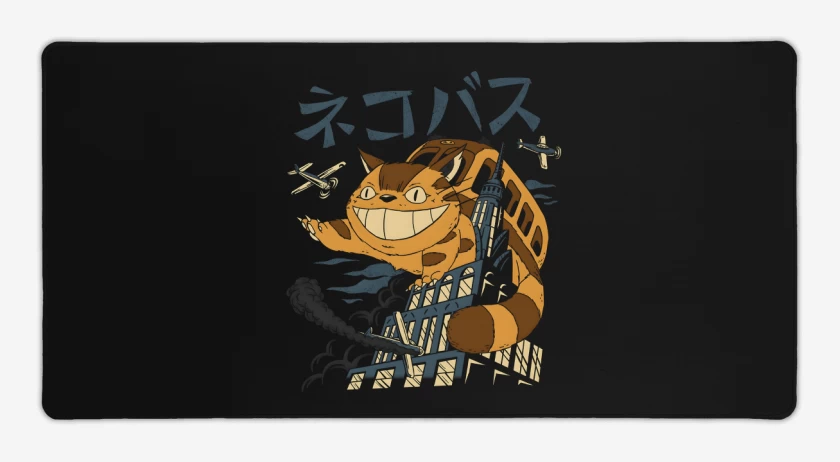 Mouse pad Gamer Negro de Creatura Gatobus