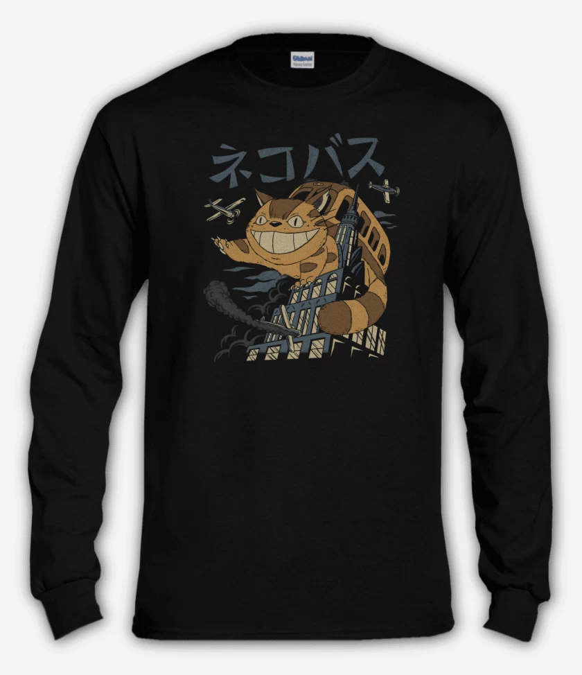 Polera manga larga Negro de Creatura Gatobus