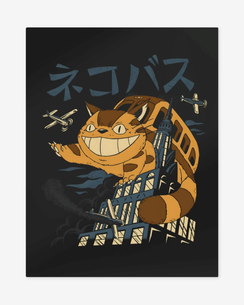 Print metalico Negro de Creatura Gatobus