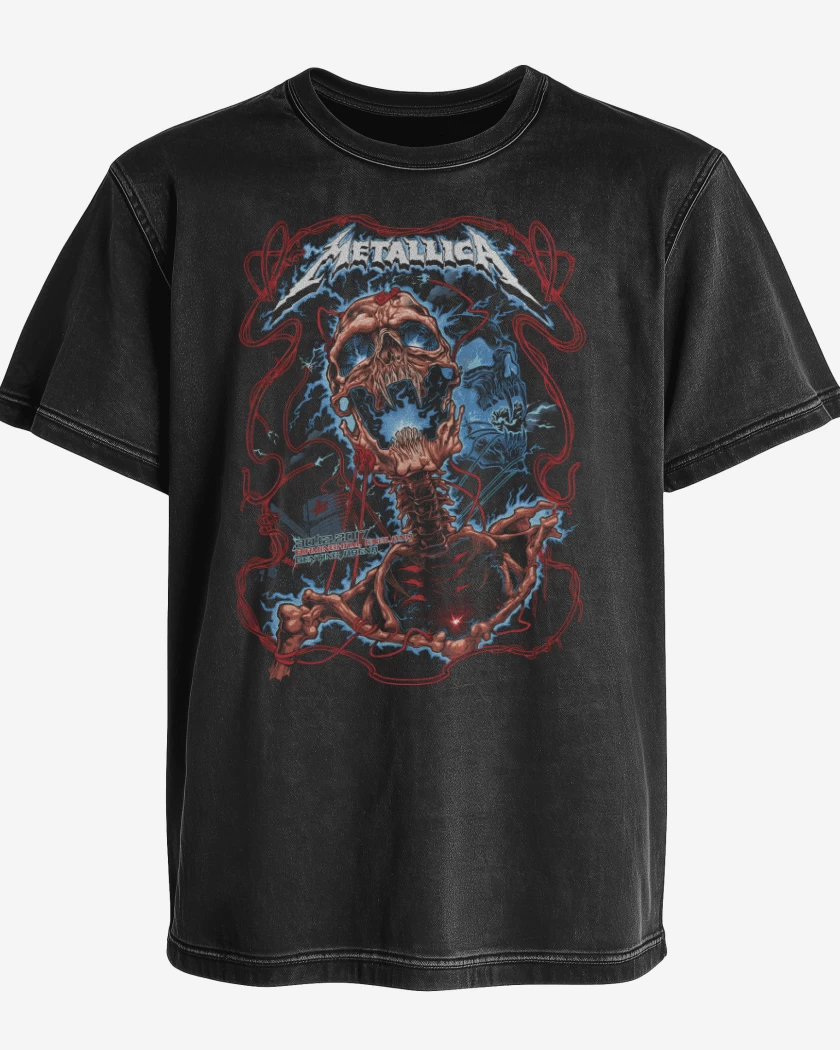 Polera desgastada Metallica 2017