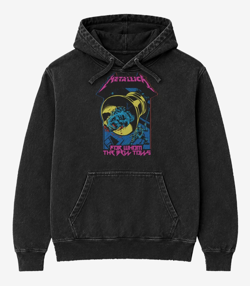 Poleron Canguro Acid Wash Negro de For Whom The Bell Tolls