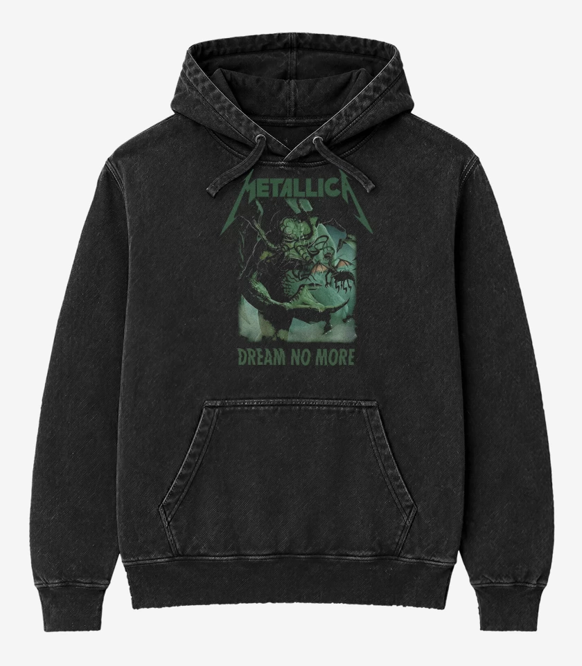 Poleron Canguro Acid Wash Negro de Dream No More