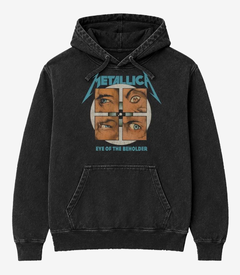 Poleron Canguro Acid Wash Negro de Eye of the Beholder