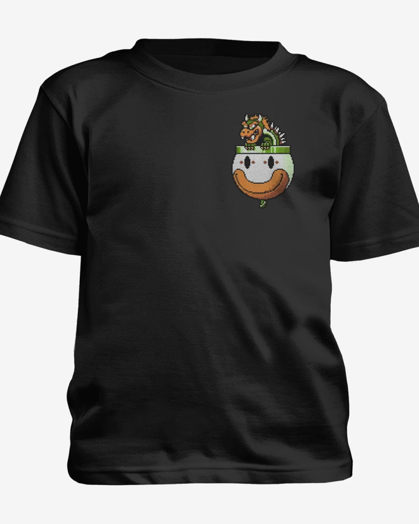 Polera de niño Negro de Dragon Super Bigote World Bolsillo